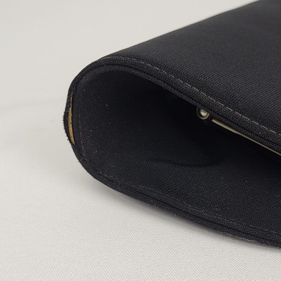 Vintage Black Fabric Bow Clutch Purse
