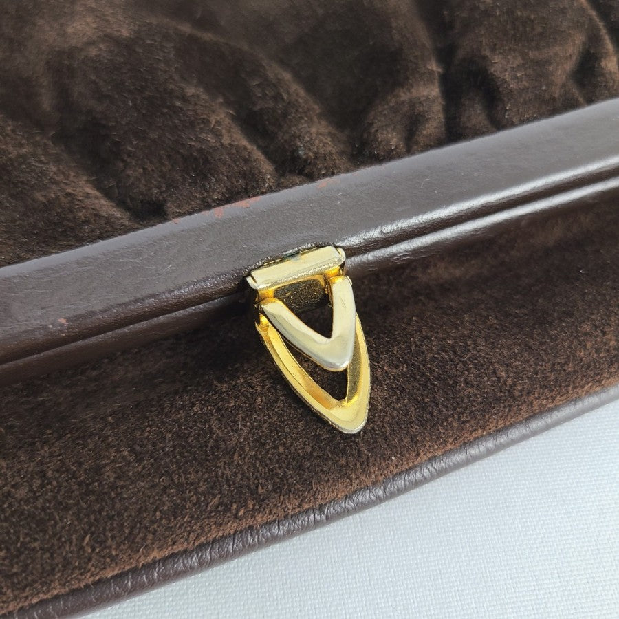 Vintage Brown Suede Clutch Purse