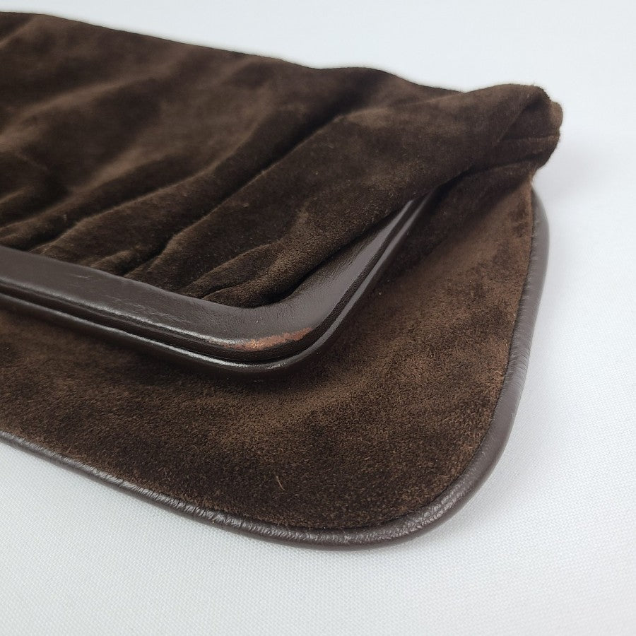 Vintage Brown Suede Clutch Purse