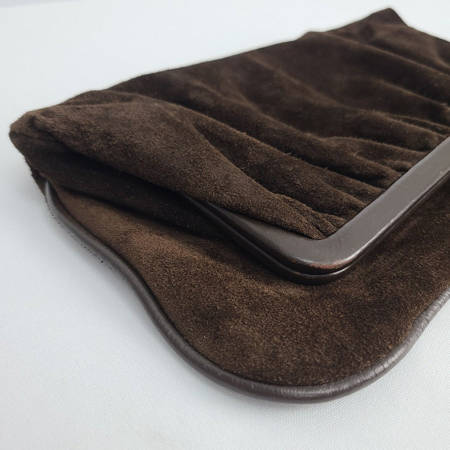 Vintage Brown Suede Clutch Purse