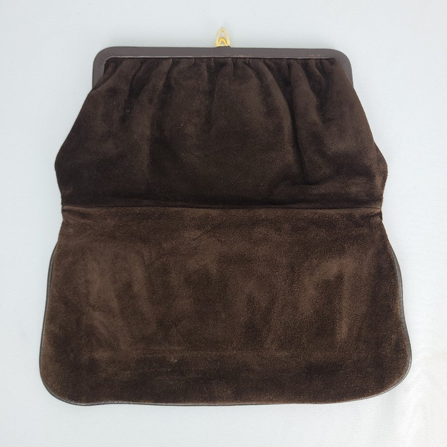 Vintage Brown Suede Clutch Purse