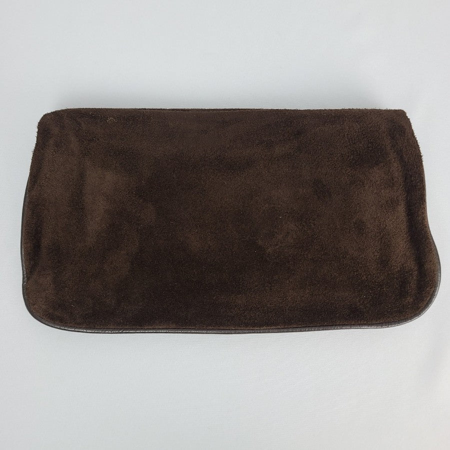 Vintage Brown Suede Clutch Purse