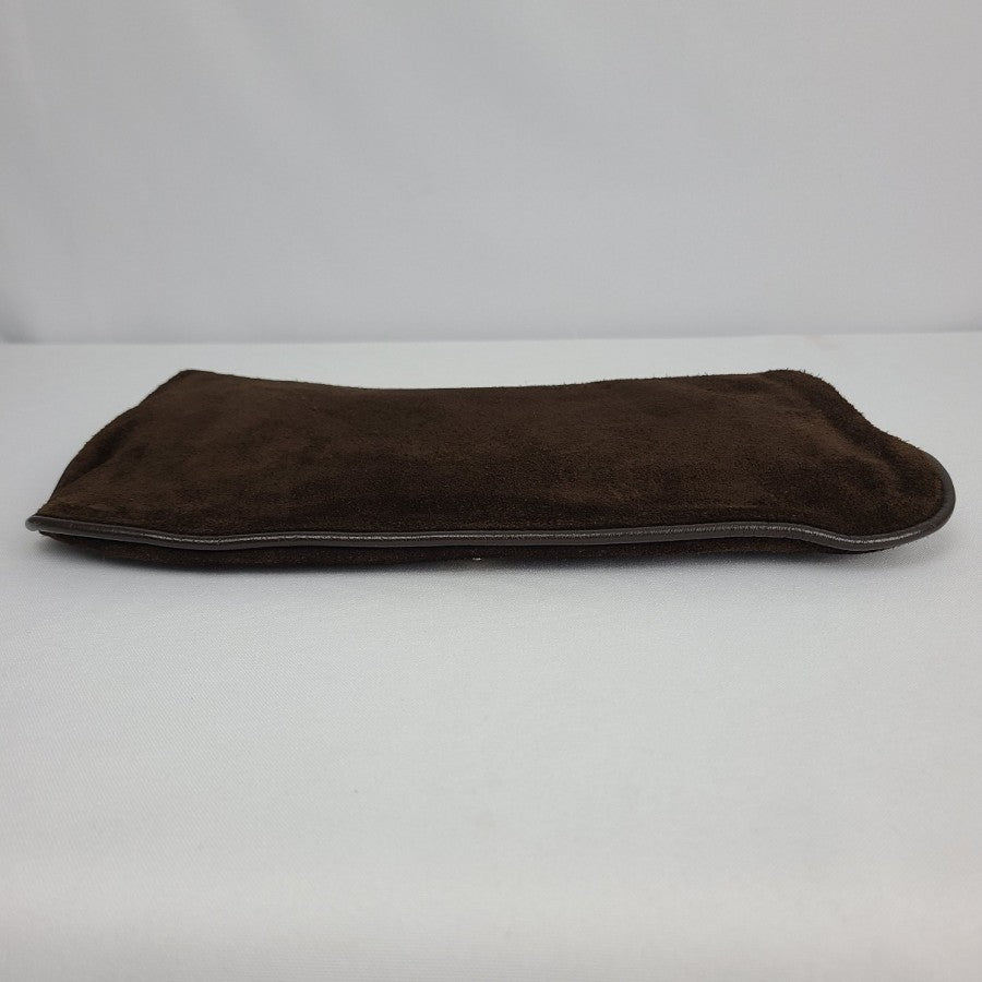 Vintage Brown Suede Clutch Purse