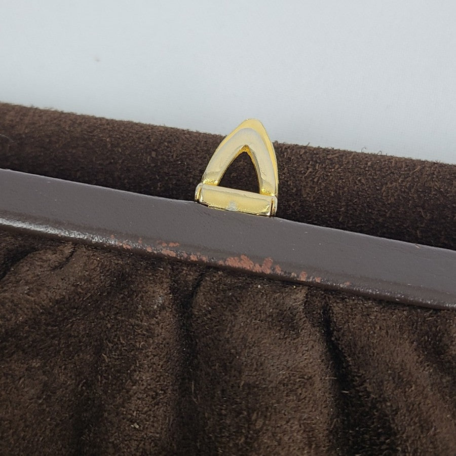 Vintage Brown Suede Clutch Purse