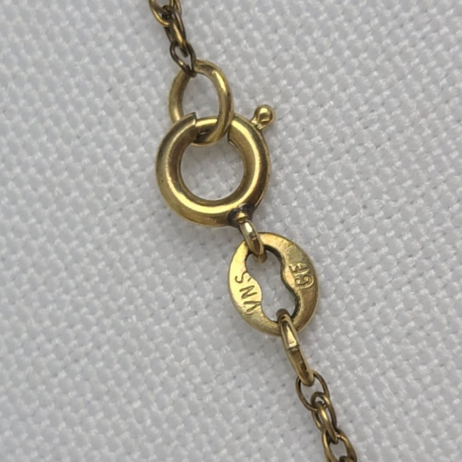 Vintage Gold Filled Necklace Dainty Flower Pendant Purple Gem Stone