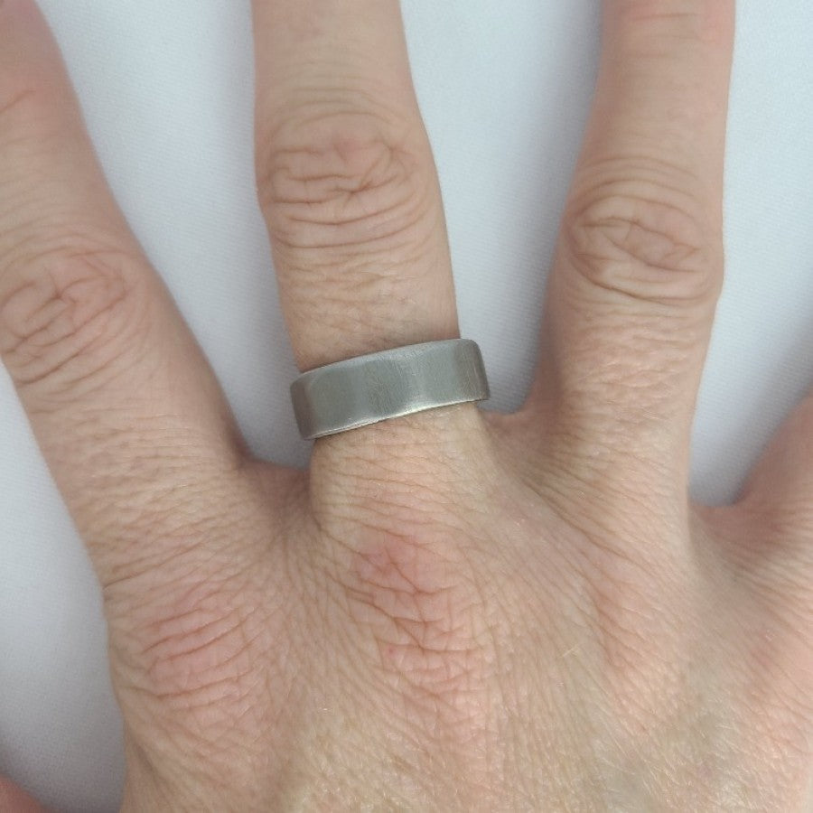 Stainless Steel Silver Ring Size 8.5
