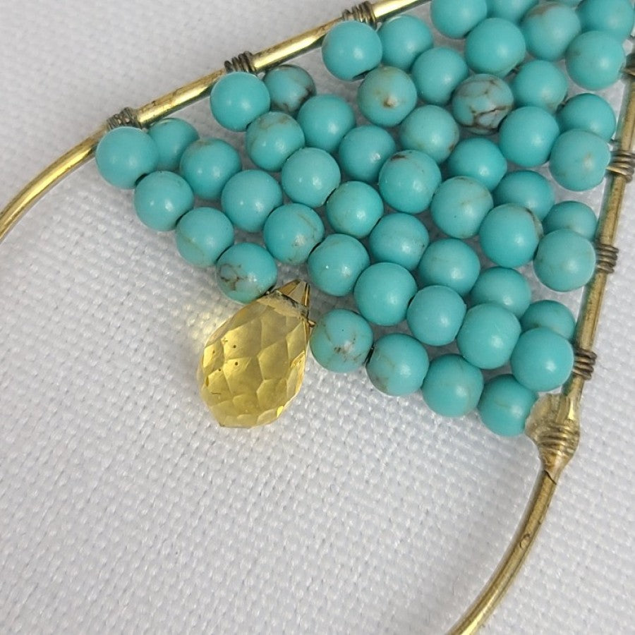 Stella & Dot Goa Turquoise Beaded Pendant Necklace