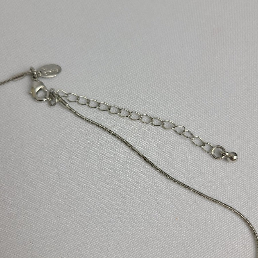 Lia Sophia Blue Crystal Silver Tone Pendant Necklace