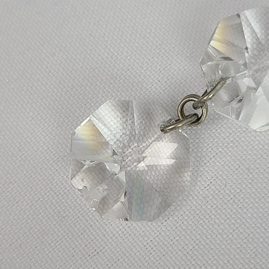 Vintage Glass Chandelier Clip On Earrings