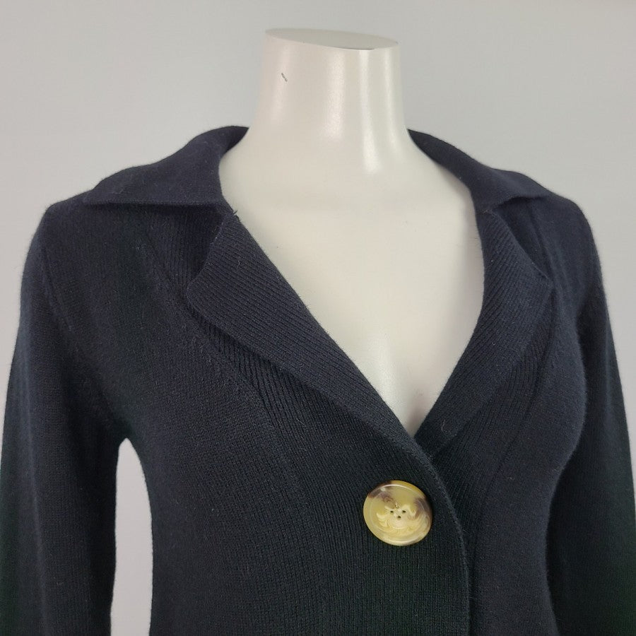 True Character Black Cotton Button Cardigan Size S
