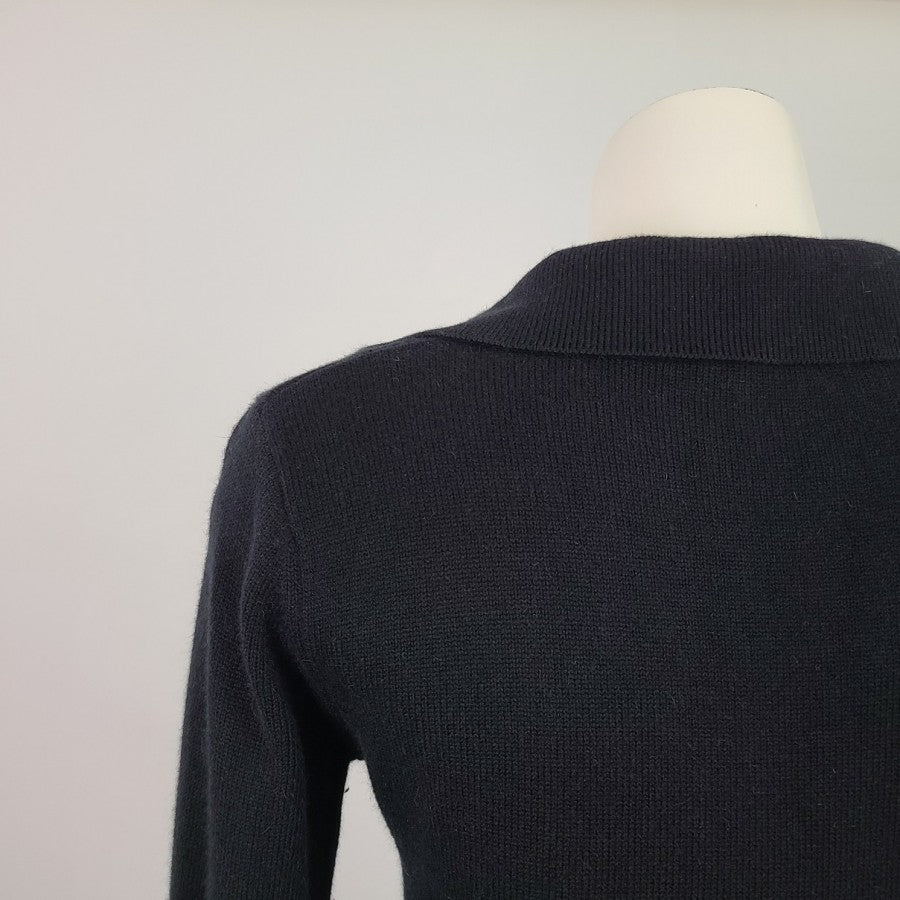 True Character Black Cotton Button Cardigan Size S