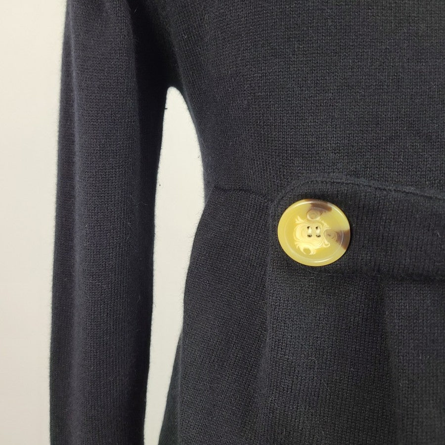 True Character Black Cotton Button Cardigan Size S