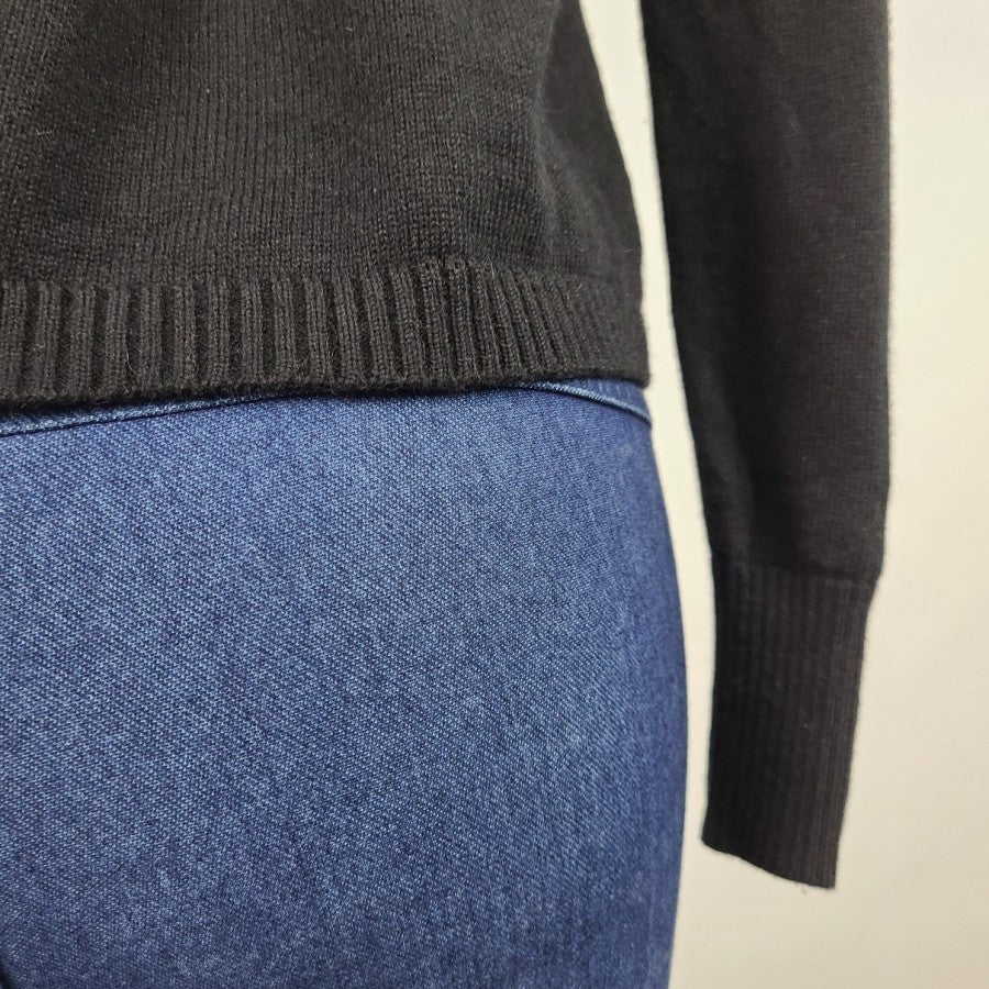 True Character Black Cotton Button Cardigan Size S