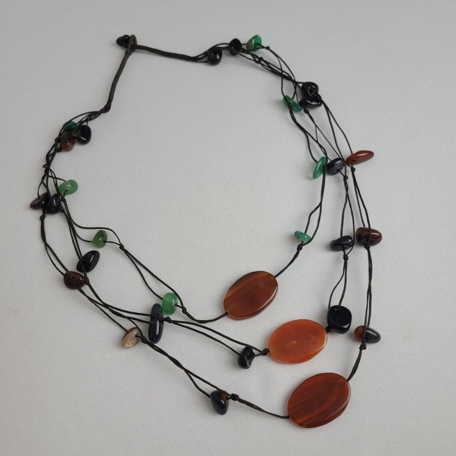 Polished Natural Stone Layered Necklace