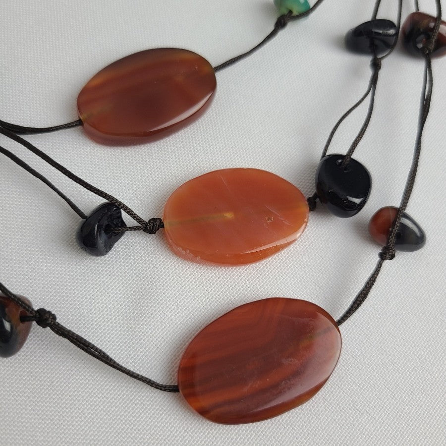 Polished Natural Stone Layered Necklace