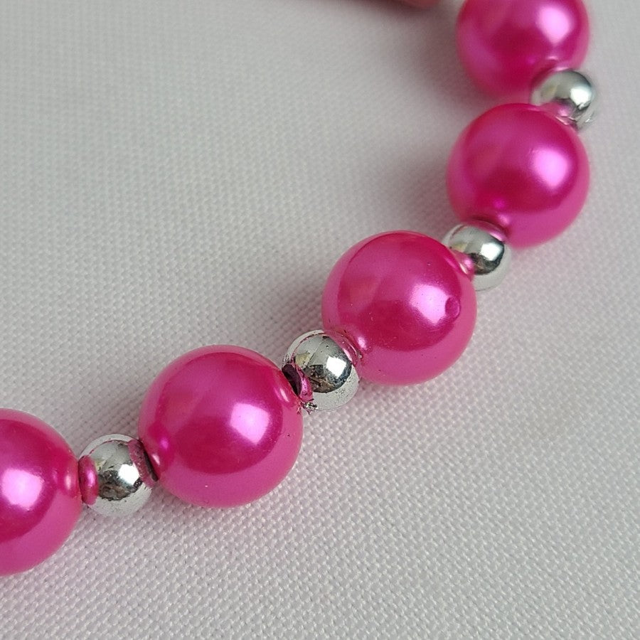 Pink Bunny Easter Beaded Necklace