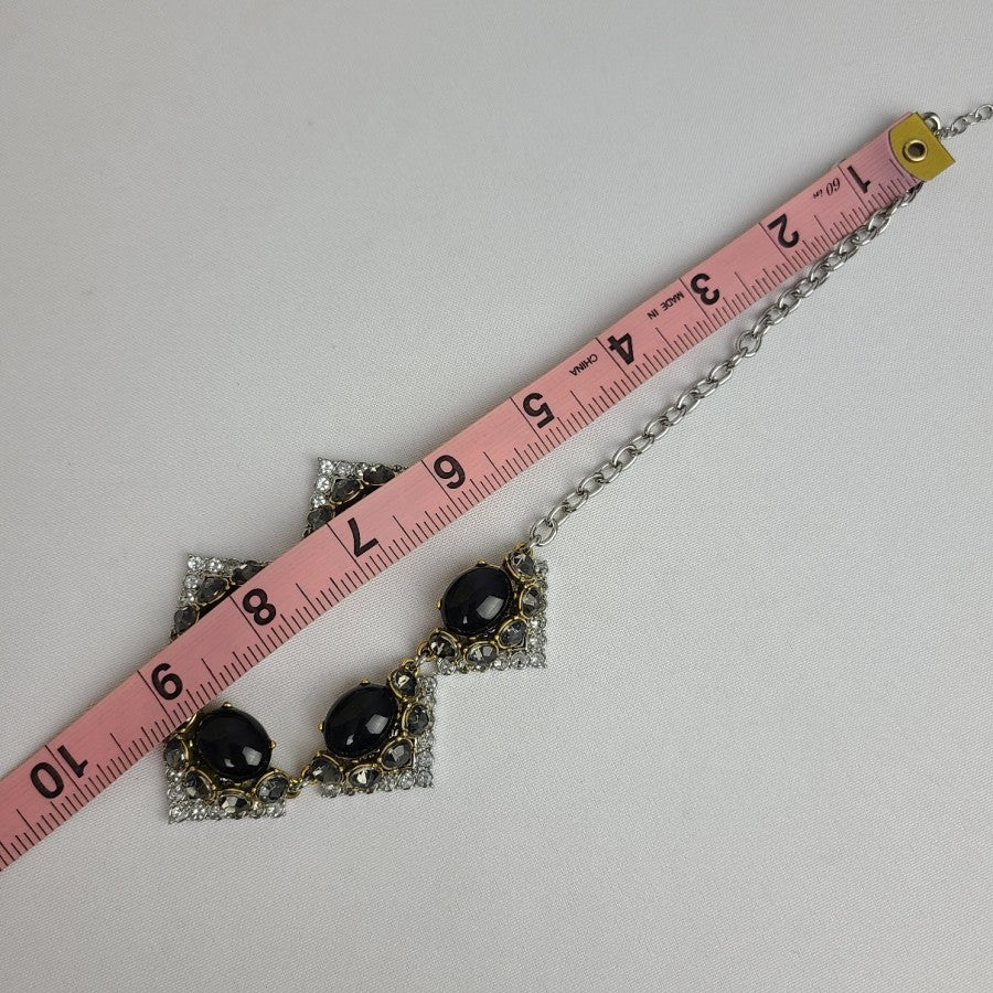 Stella & Dot Rory Statement Necklace Black Glass Rhinestone