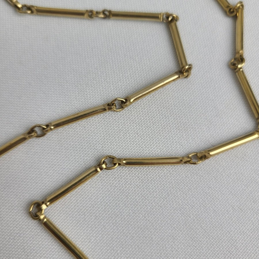 Vintage Artistry Necklace Gold Tone Square Pendant
