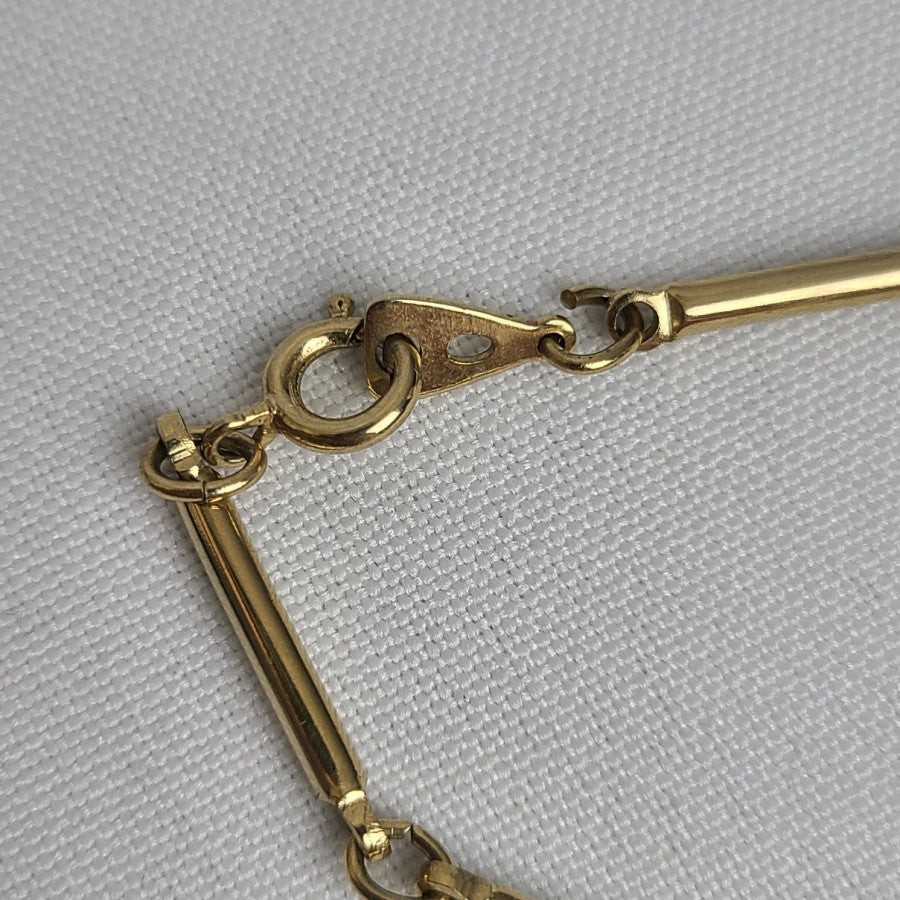 Vintage Artistry Necklace Gold Tone Square Pendant
