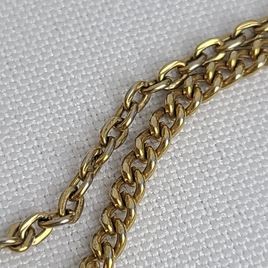 Vintage Layered Pendant Necklace Gold Tone