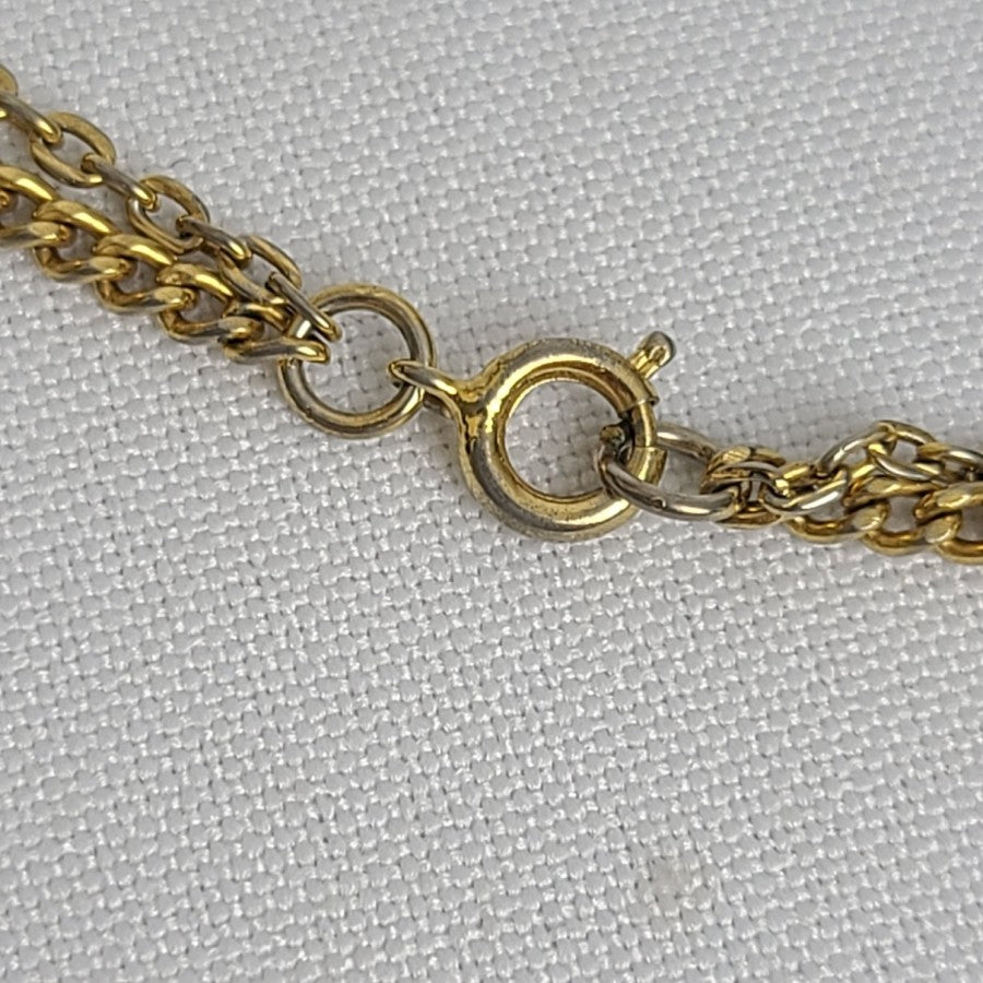 Vintage Layered Pendant Necklace Gold Tone