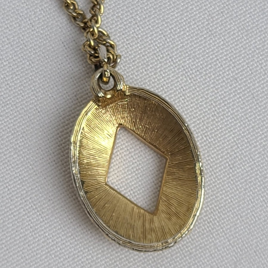 Vintage Layered Pendant Necklace Gold Tone