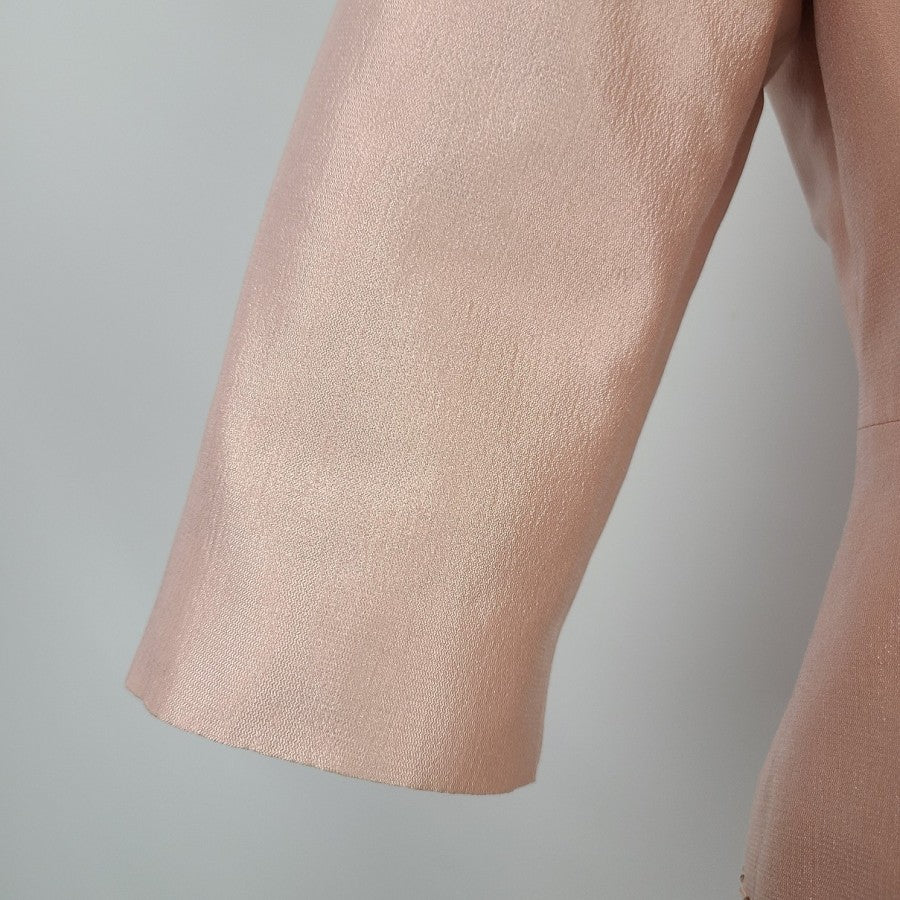 Adrianna Papell Occasions Pink Silk Dress & Blazer Size M