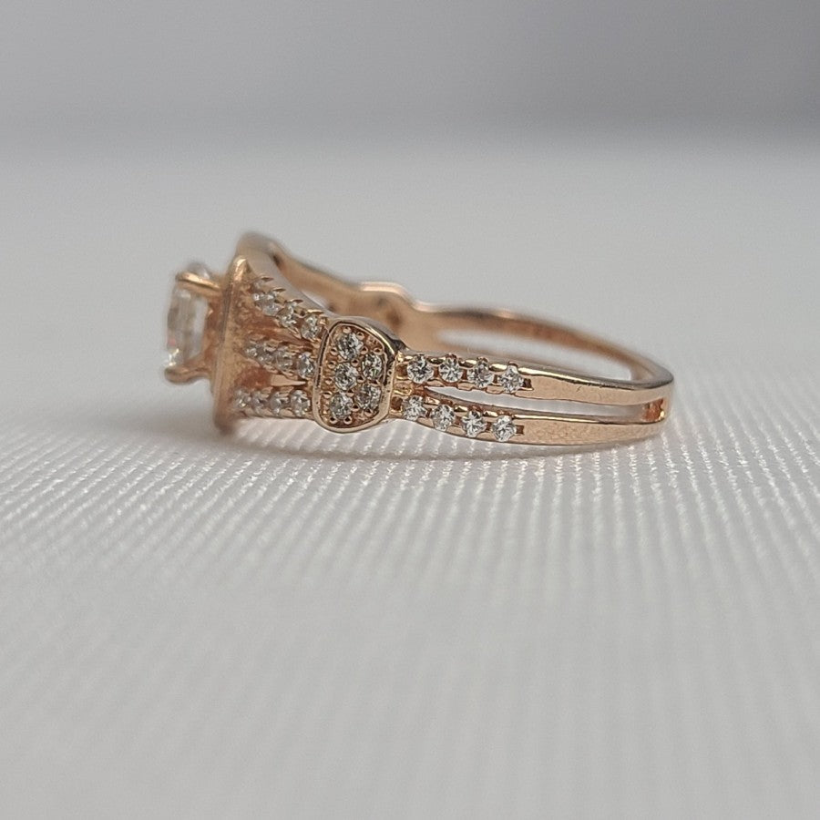 925 Sterling Silver Faux Diamond Engagement Ring Size 7
