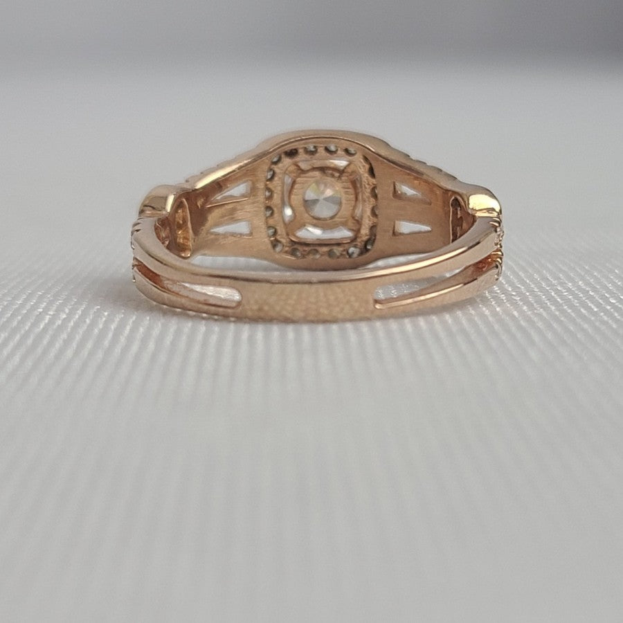 925 Sterling Silver Faux Diamond Engagement Ring Size 7