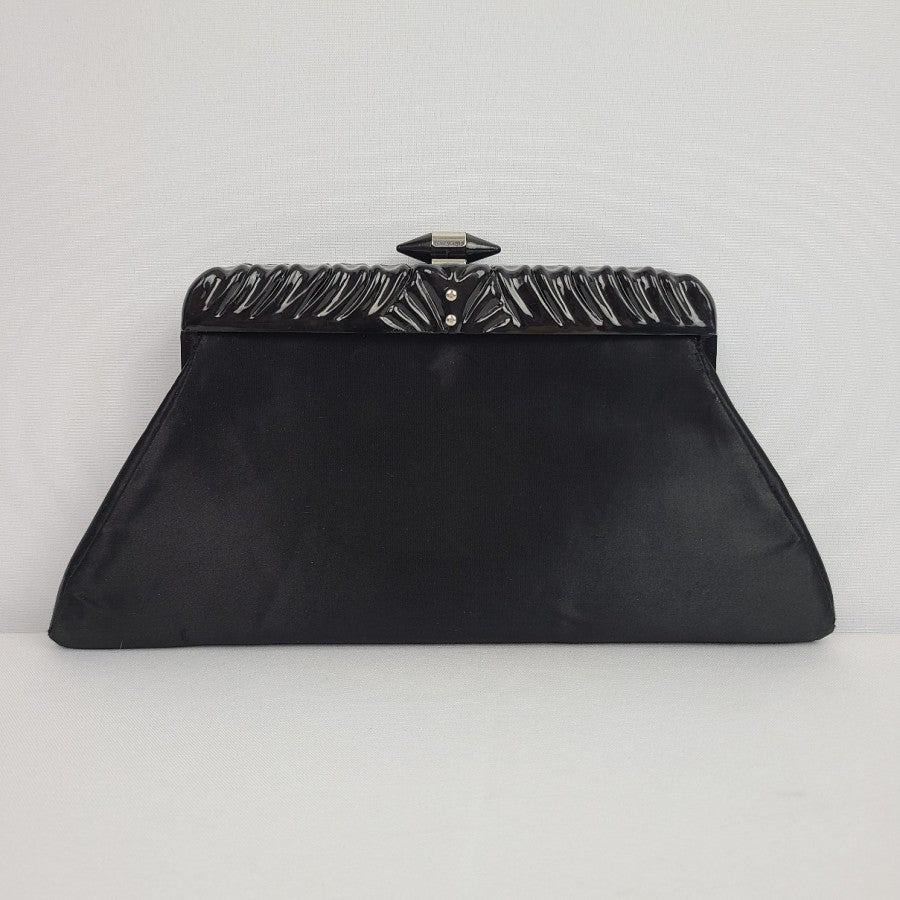 Vintage Rialto NY Black Satin Clutch Purse