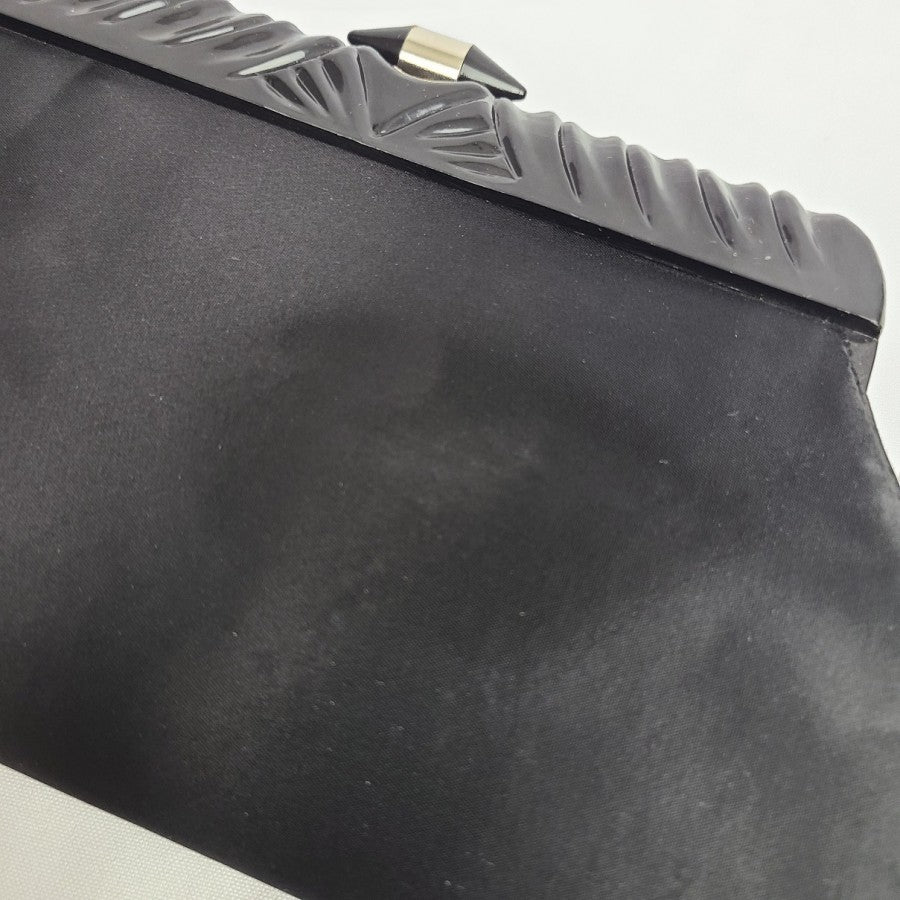 Vintage Rialto NY Black Satin Clutch Purse