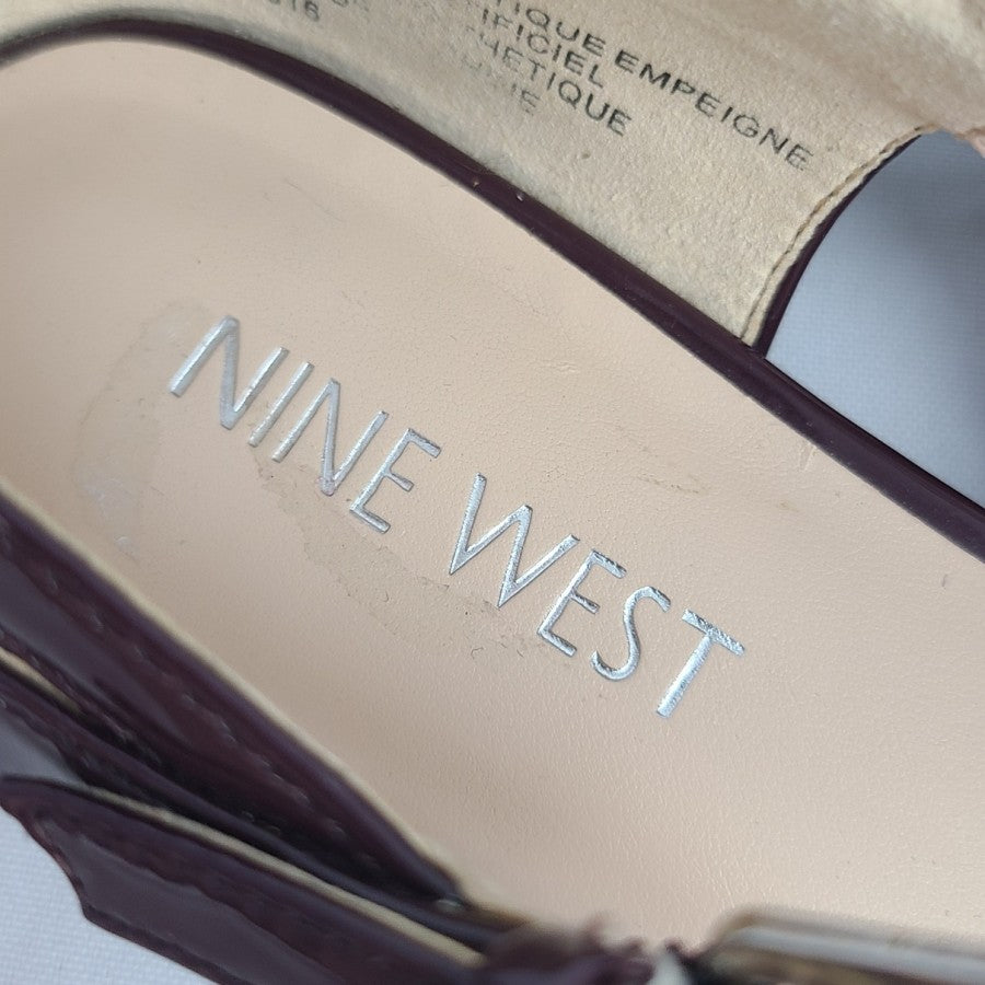 Nine West Burgundy Suede Pointed Toe Flat Shoes Size 6