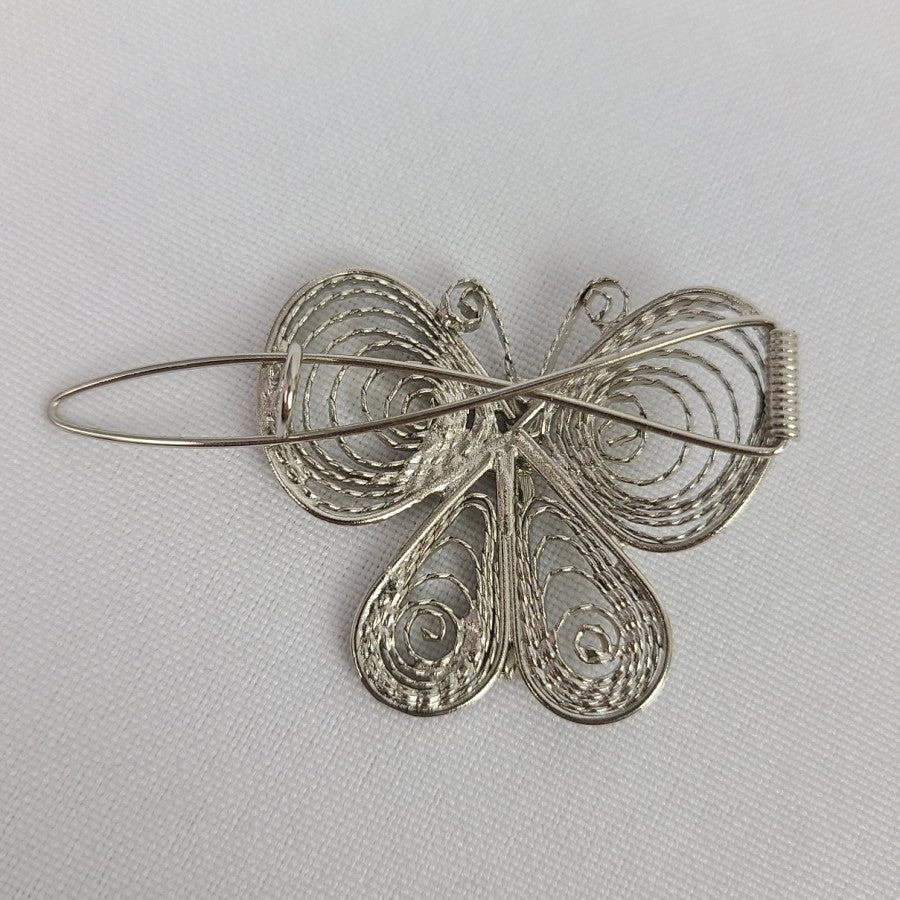Silver Tone Butterfly Wire Wrap Fillagree Beret's Set of 2