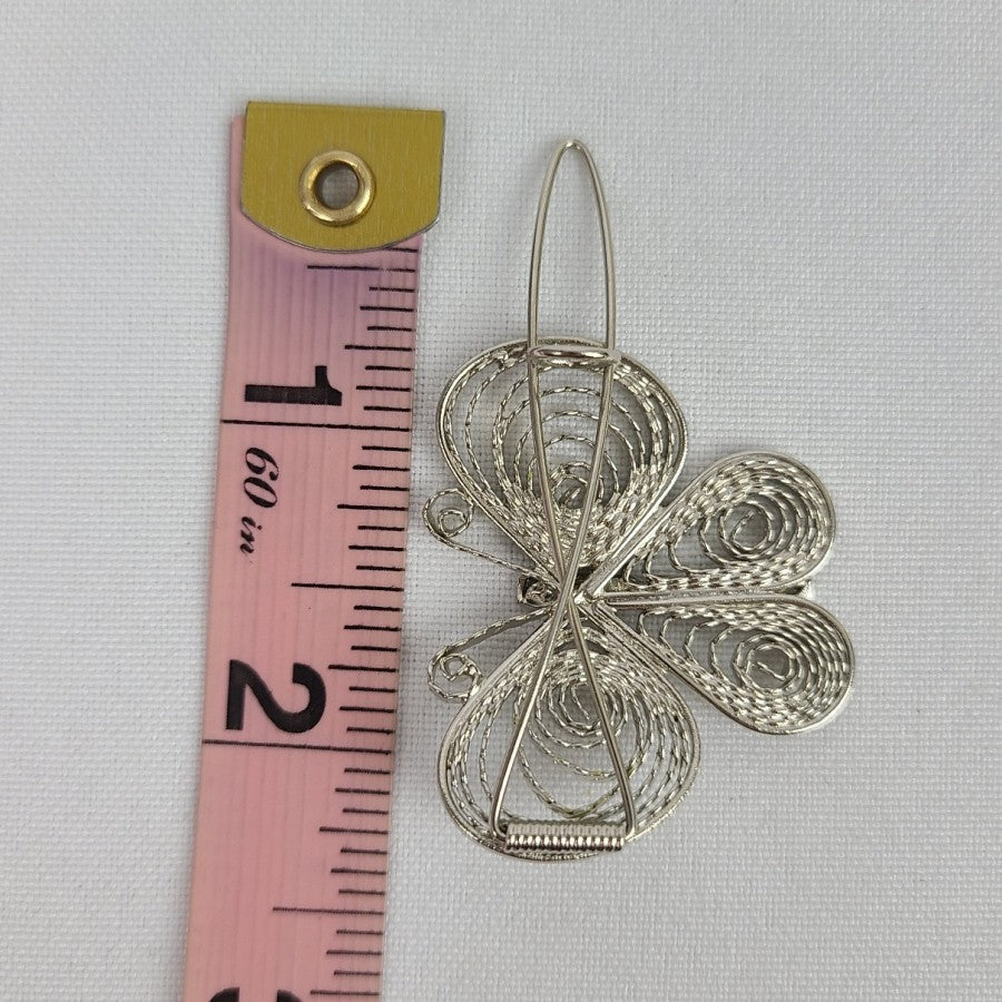 Silver Tone Butterfly Wire Wrap Fillagree Beret's Set of 2