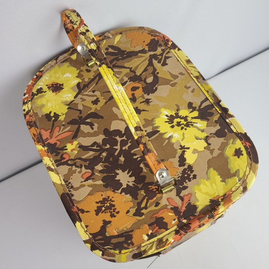Vintage Yellow Floral Hat Wig Box