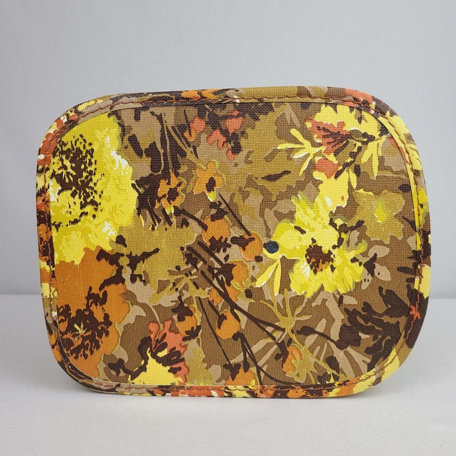 Vintage Yellow Floral Hat Wig Box