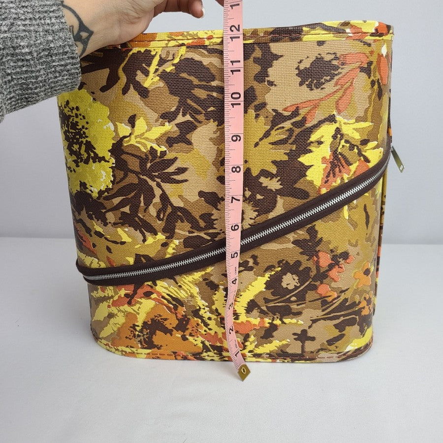 Vintage Yellow Floral Hat Wig Box