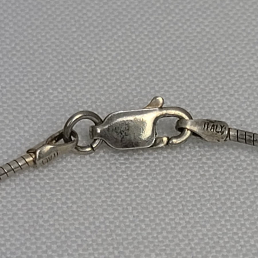 925 Sterling Silver Yellow Natural Stone Pendant Necklace