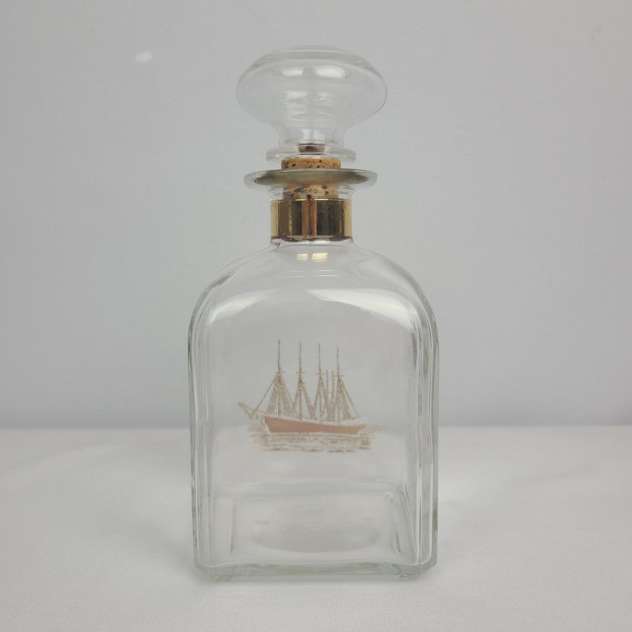 Vintage Italy Sailing Ship 22Kt Gold Gild Decanter & Glasses Set