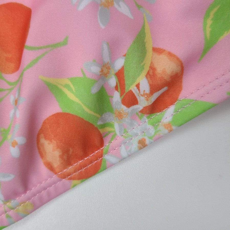 LA LA Swim Orange Blossom Ruffle Bikini Size XL 2 Piece Swim Suit