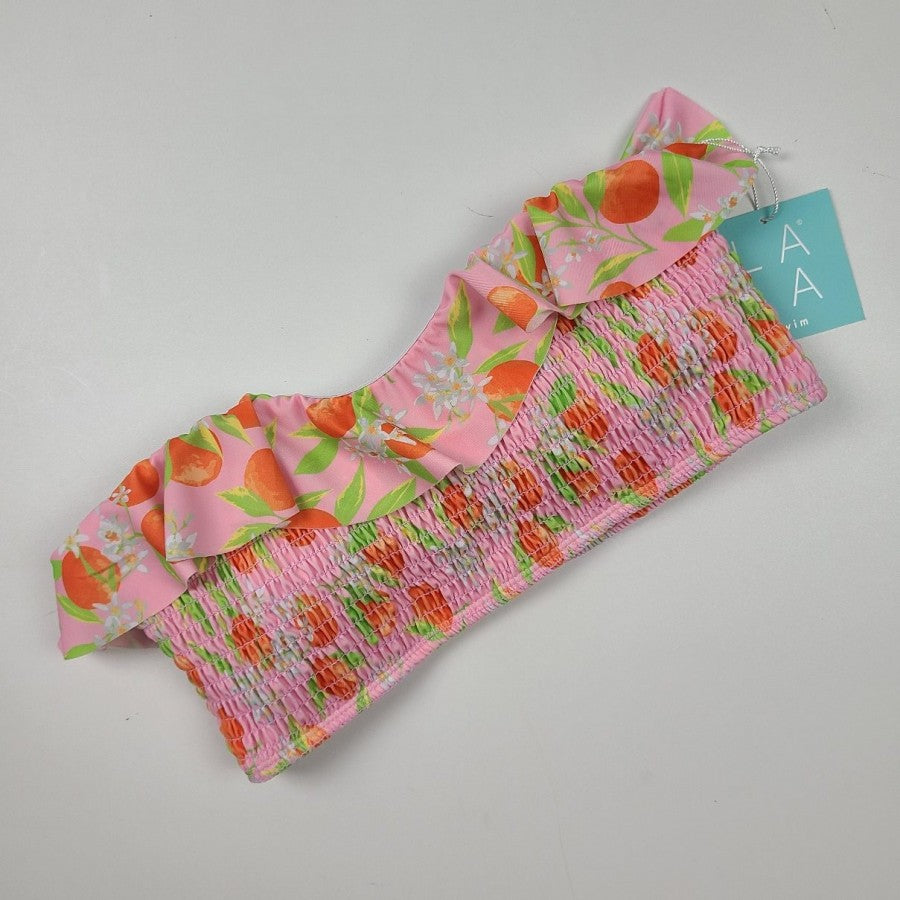 LA LA Swim Orange Blossom Ruffle Bikini Size XL 2 Piece Swim Suit