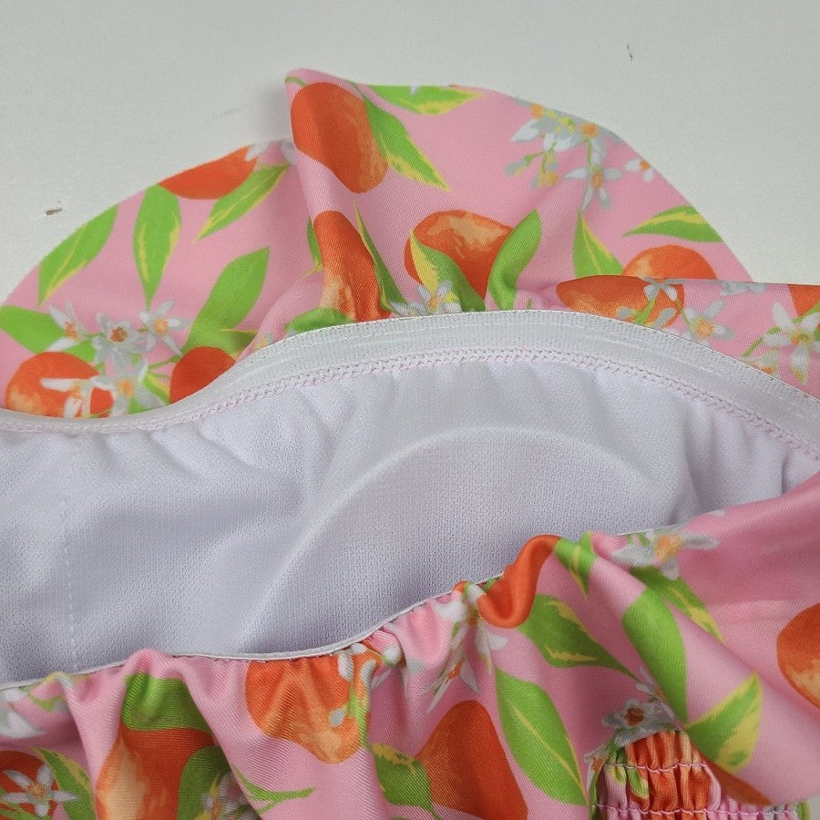 LA LA Swim Orange Blossom Ruffle Bikini Size XL 2 Piece Swim Suit