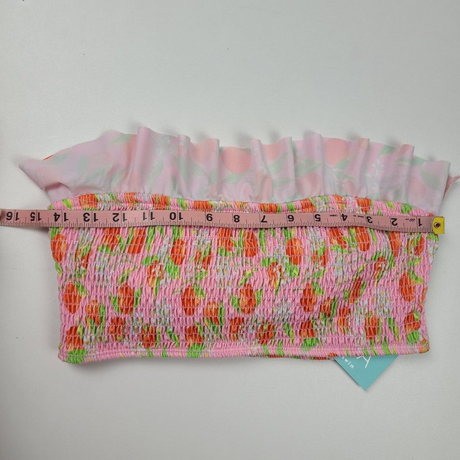 LA LA Swim Orange Blossom Ruffle Bikini Size XL 2 Piece Swim Suit