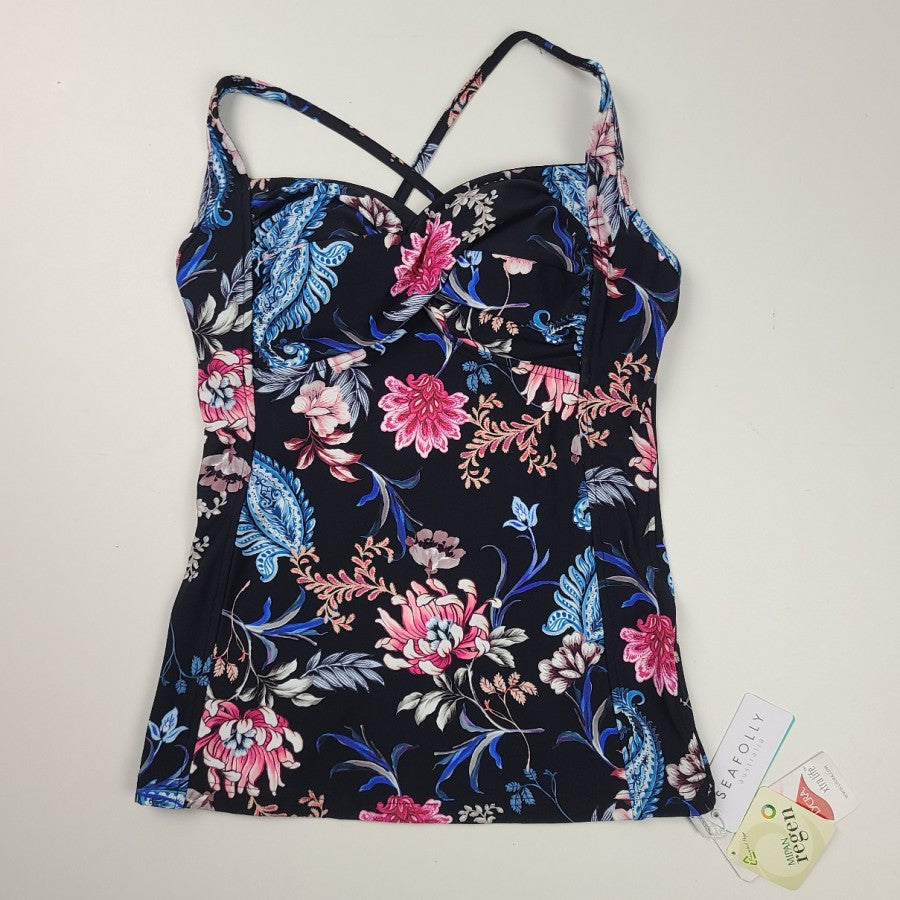 Sea Folly Floral Print Tankini Swim Suit Size 8
