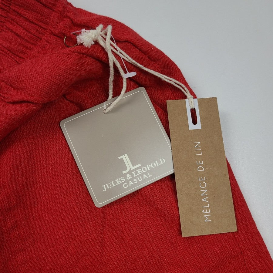 Jules & Leopold Red Linen Shorts Size 3X