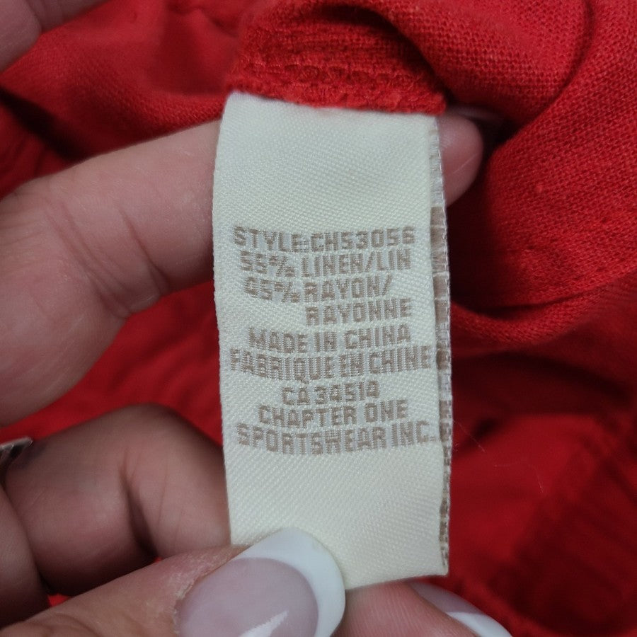 Jules & Leopold Red Linen Shorts Size 3X