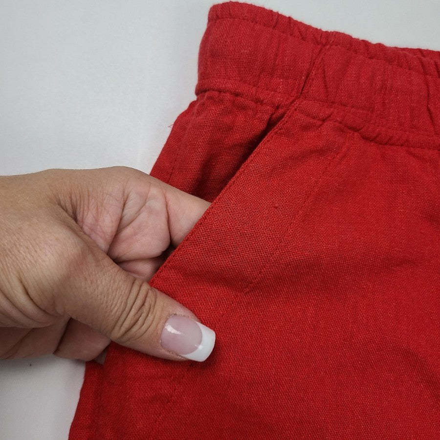 Jules & Leopold Red Linen Shorts Size 3X