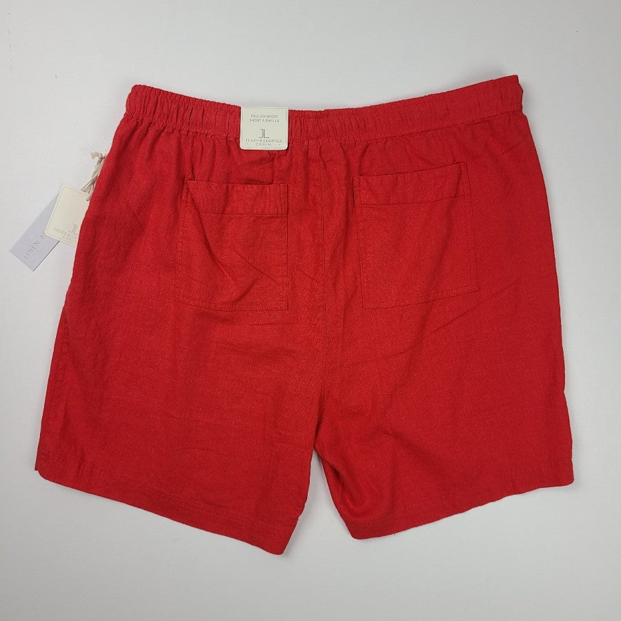 Jules & Leopold Red Linen Shorts Size 3X