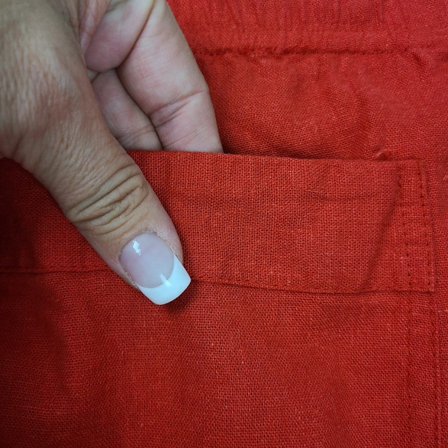 Jules & Leopold Red Linen Shorts Size 3X