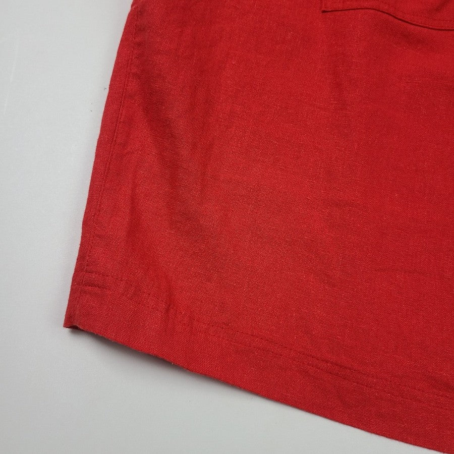 Jules & Leopold Red Linen Shorts Size 3X
